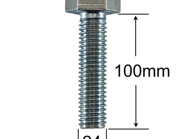 Surub Filet Metric M24x100mm Cap Hexagonal DIN 933 Gr.8.8 Zincat - 10buc/cutie