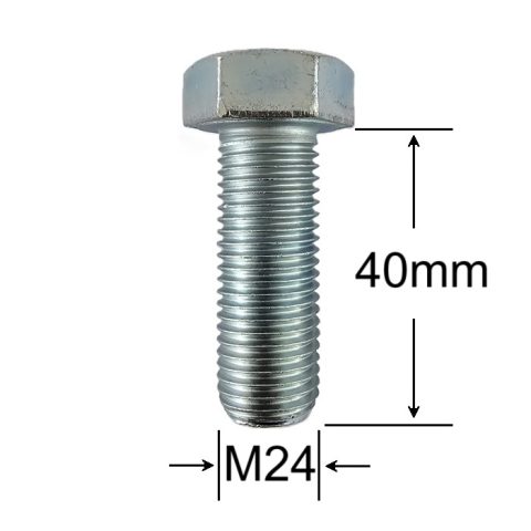 Surub Filet Metric M24x40mm Cap Hexagonal DIN 933 Gr.8.8 Zincat - 10buc/cutie