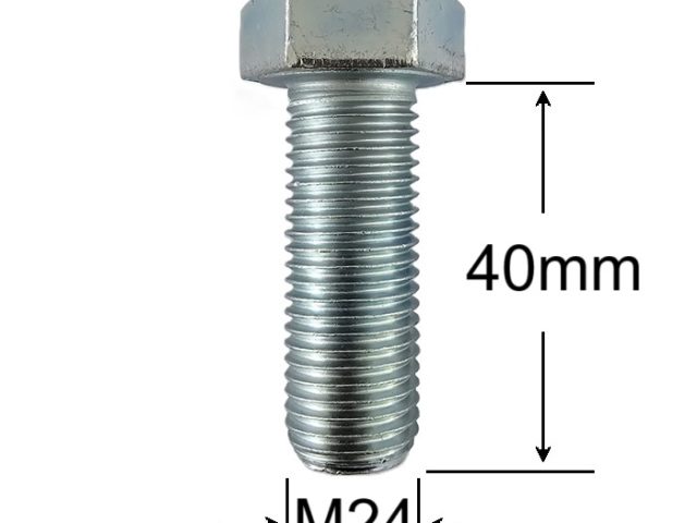 Surub Filet Metric M24x40mm Cap Hexagonal DIN 933 Gr.8.8 Zincat - 10buc/cutie