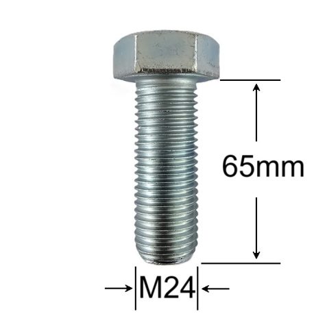Surub Filet Metric M24x65mm Cap Hexagonal DIN 933 Gr.8.8 Zincat - 10buc/cutie