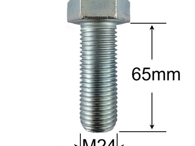 Surub Filet Metric M24x65mm Cap Hexagonal DIN 933 Gr.8.8 Zincat - 10buc/cutie