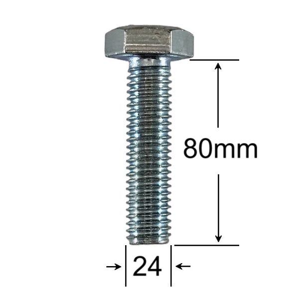 Surub Filet Metric M24x80mm Cap Hexagonal a