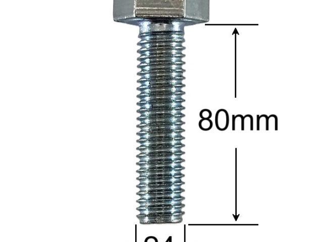 Surub Filet Metric M24x80mm Cap Hexagonal DIN 933 Gr.8.8 Zincat - 10buc/cutie