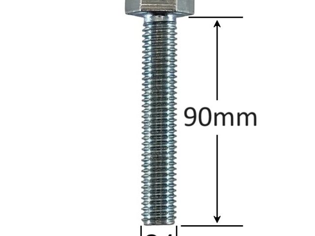 Surub Filet Metric M24x90mm Cap Hexagonal DIN 933 Gr.8.8 Zincat - 10buc/cutie