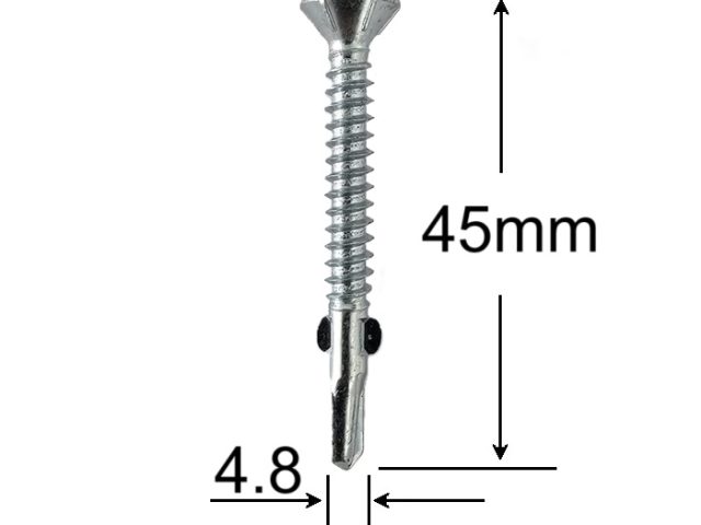 Surub Autoforant Cu Aripi 4.8x45mm - 500buc/cutie