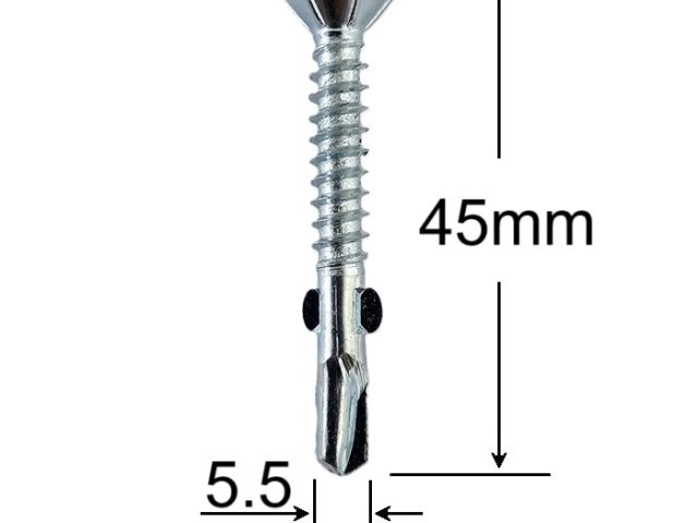 Surub Autoforant Cu Aripi 5.5x45mm - 250buc/cutie