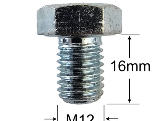 Surub Filet Metric M12x16mm Cap Hexagonal DIN 933 Gr.8.8 Zincat - 50buc/cutie