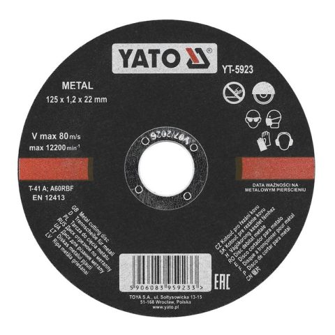 Disc Debitat Metale 125x1.2x22mm Yato YT-5923 - pentru flex taiere otel si tabla