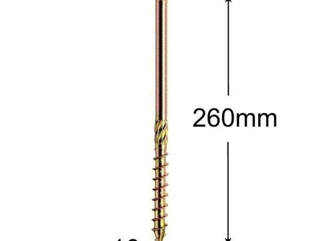 Surub Dulgherie Cap Plat 10x260 mm Torx TX40 - 50buc/cutie