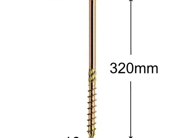 Surub Dulgherie Cap Plat 10x320 mm Torx TX40 - 25buc/cutie