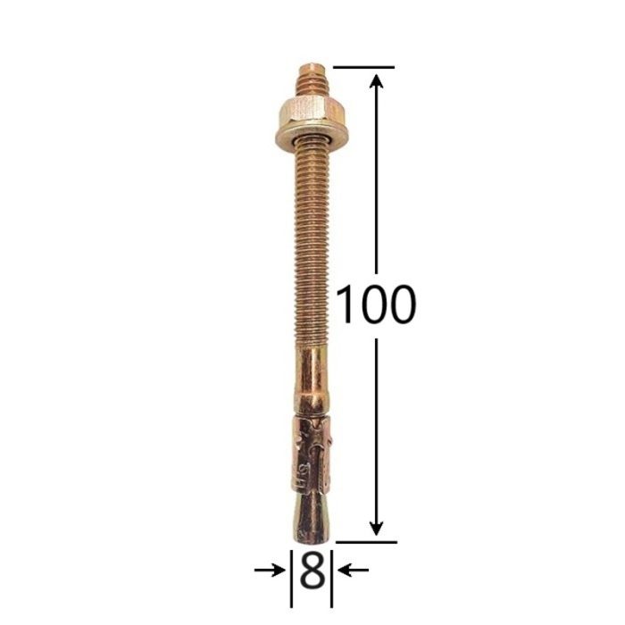 Ancora Cu Cep Cilindric Si Clema M8x100mm - 50buc/cutie