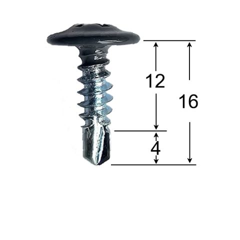 Surub Autoforant Cap Plat 4.2x16 mm Gri Grafit RAL7024 - 500buc/cutie