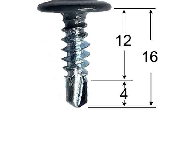 Surub Autoforant Cap Plat 4.2x16 mm Gri Grafit RAL7024 - 500buc/cutie
