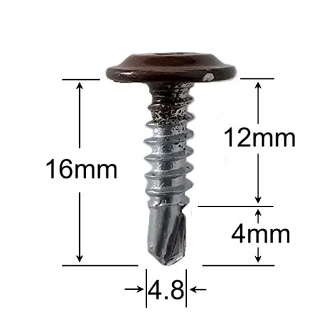 Surub Autoforant Cap Plat 4.2x16 mm Maro RAL8017 - 250buc/cutie