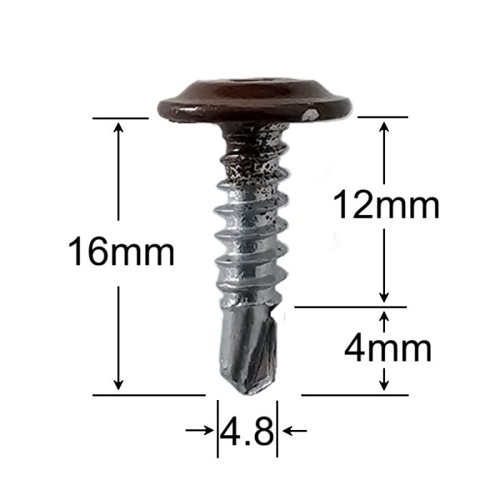 Surub Autoforant Cap Plat 4.2x16 mm Maro RAL8017 - 250buc/cutie