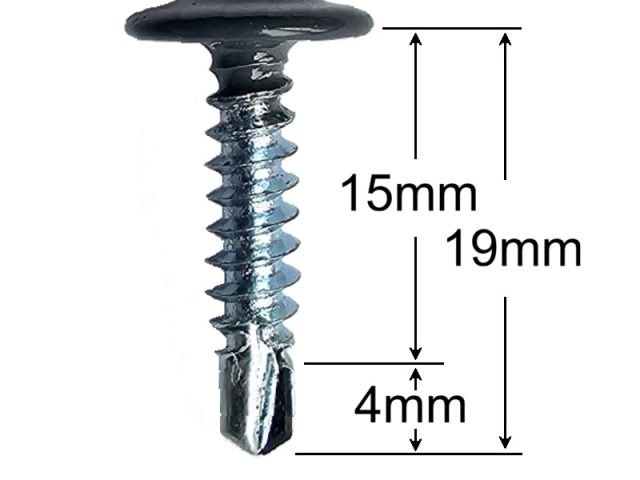 Surub Autoforant Cap Plat 4.2x19 mm Gri Grafit RAL7024 - 500buc/cutie