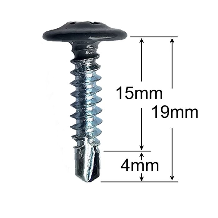 Surub Autoforant Cap Plat 4.2x19 mm Gri Grafit RAL7024 - 500buc/cutie