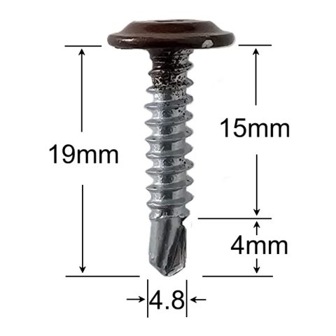 Surub Autoforant Cap Plat 4.2x19 mm Maro RAL8017 - 500buc/cutie