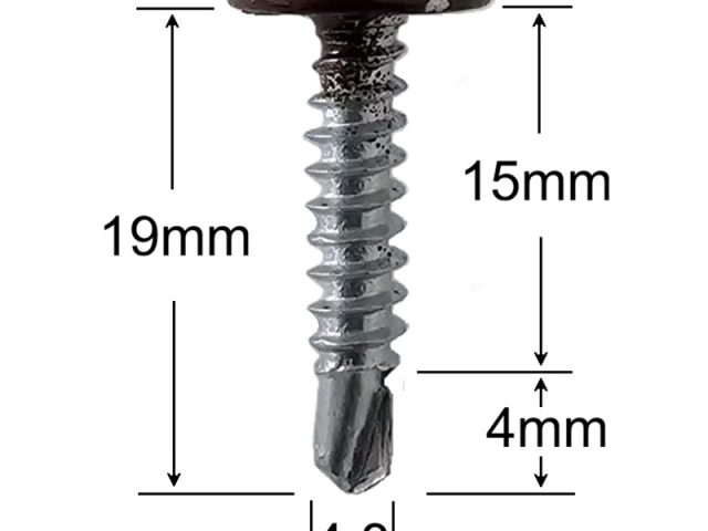 Surub Autoforant Cap Plat 4.2x19 mm Maro RAL8017 - 500buc/cutie