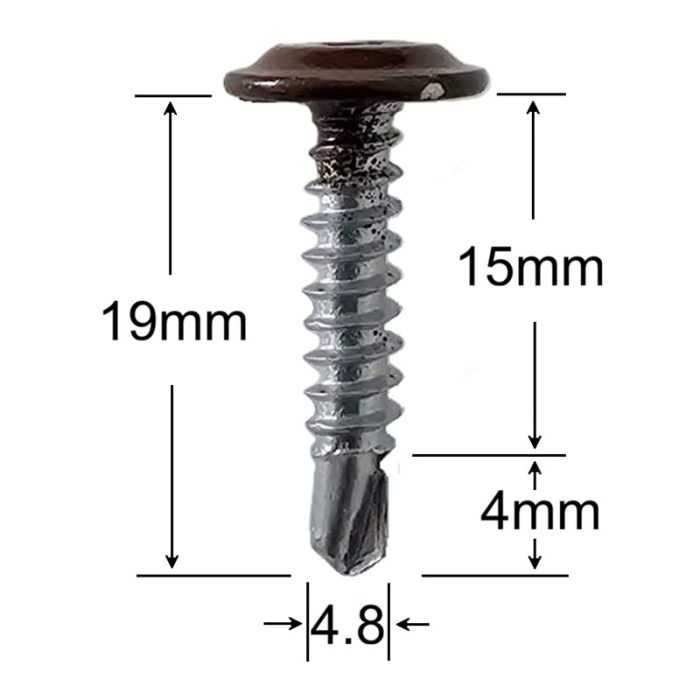 Surub Autoforant Cap Plat 4.2x19 mm Maro RAL8017 - 500buc/cutie