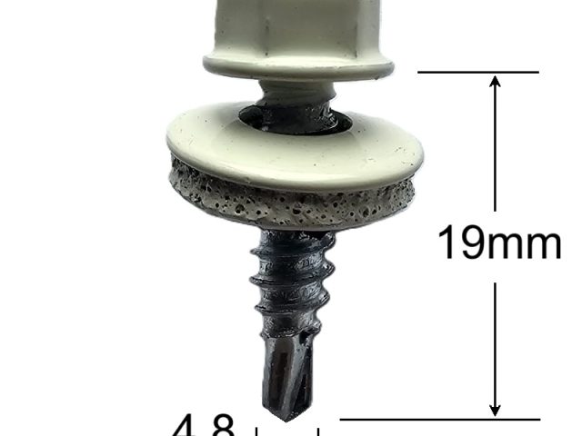 Surub Autoforant Cap Hexagonal 4.8x19mm Alb RAL 9002 - 250buc/cutie