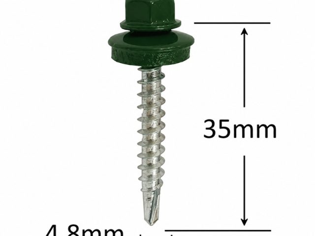 Surub Autoforant Cap Hexagonal 4.8x35mm Verde RAL 6020 - 250buc/cutie