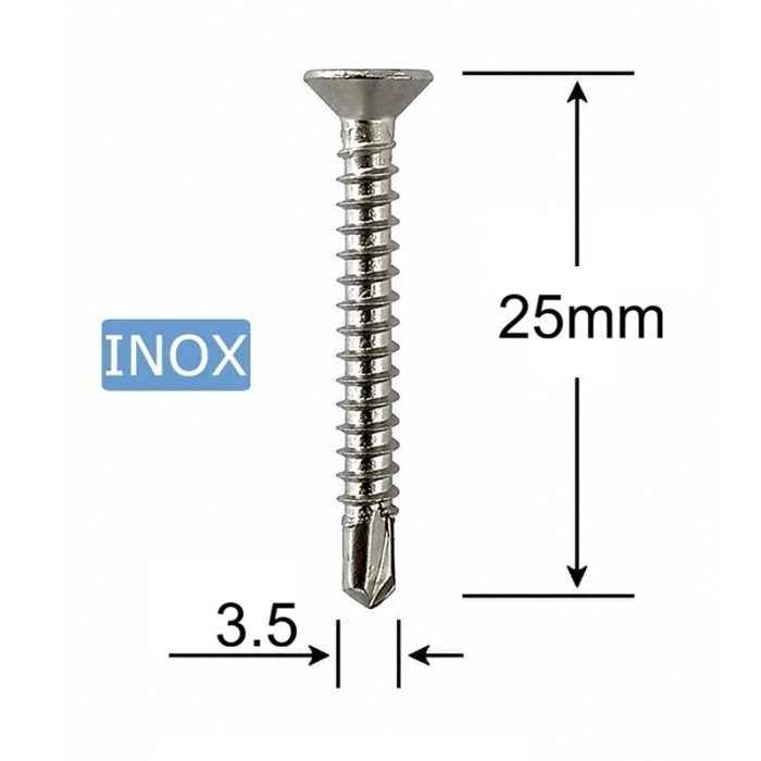 Surub Autoforant Inox A2 3.5x25mm Cap Inecat DIN 7504P PH2 - 500buc/cutie