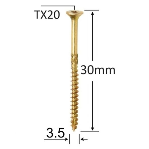 Surub Dulgherie Cap Inecat 3.5x30mm Torx TX15 - 400buc/cutie