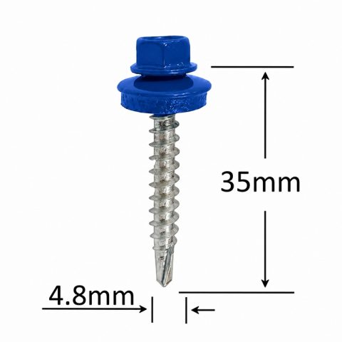 Surub Autoforant Cap Hexagonal 4.8x35mm Albastru RAL 5005 - 250buc/cutie