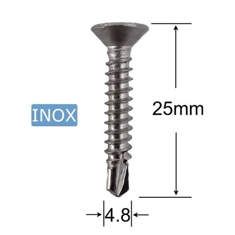 Surub Autoforant Inox A2 4.8x25mm Cap Inecat DIN 7504P PH2 - 250buc/cutie