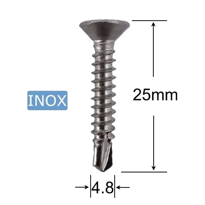 Surub Autoforant Inox A2 4.8x25mm Cap Inecat DIN 7504P PH2 - 250buc/cutie