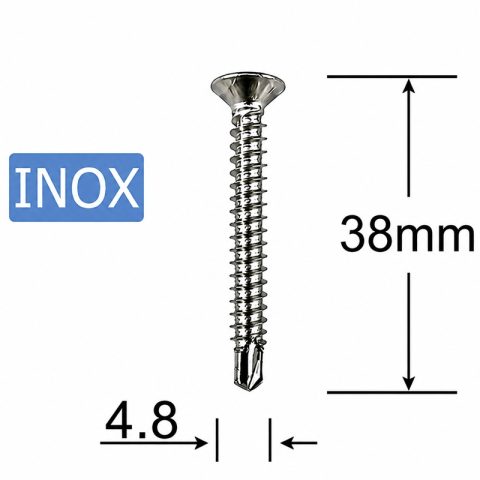 Surub Autoforant Inox A2 4.8x38mm Cap Inecat DIN 7504P PH2 - 100buc/cutie