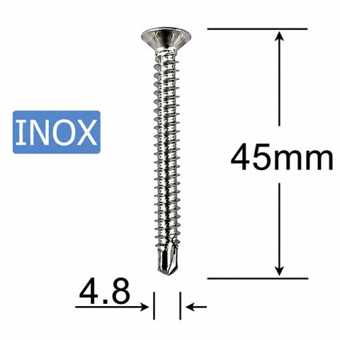 Surub Autoforant Inox A2 4.8x45mm Cap Inecat DIN 7504P PH2 - 100buc/cutie
