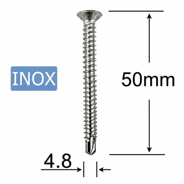 Surub Autoforant Inox A2 4.8x50mm Cap Inecat DIN 7504P PH2 - 100buc/cutie