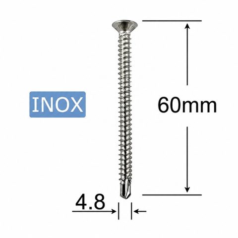 Surub Autoforant Inox A2 4.8x60mm Cap Inecat DIN 7504P PH2 - 100buc/cutie