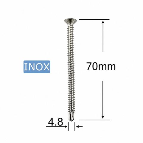 Surub Autoforant Inox A2 4.8x70mm Cap Inecat DIN 7504P PH2 - 100buc/cutie