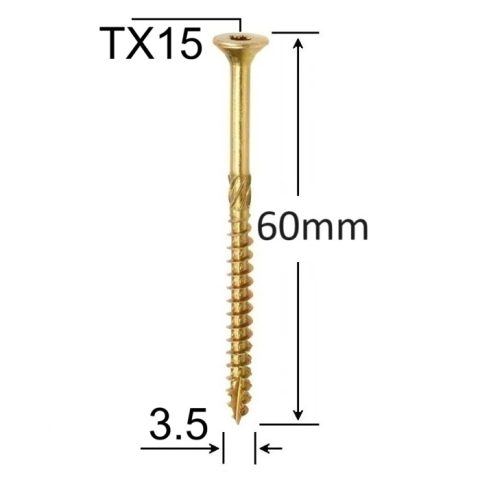 Surub Dulgherie Cap Inecat 3.5x60mm Torx TX15 - 200buc/cutie