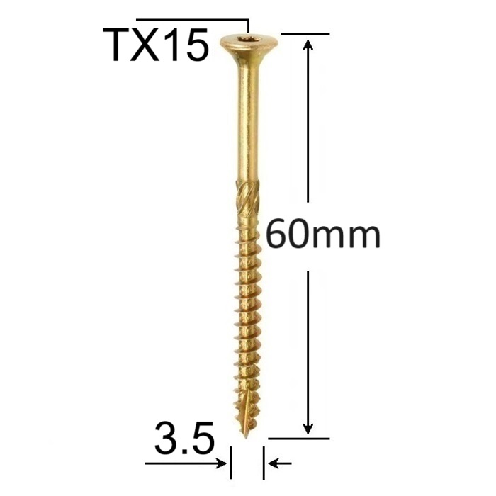 Surub Dulgherie Cap Inecat 3.5x60mm Torx TX15 - 200buc/cutie