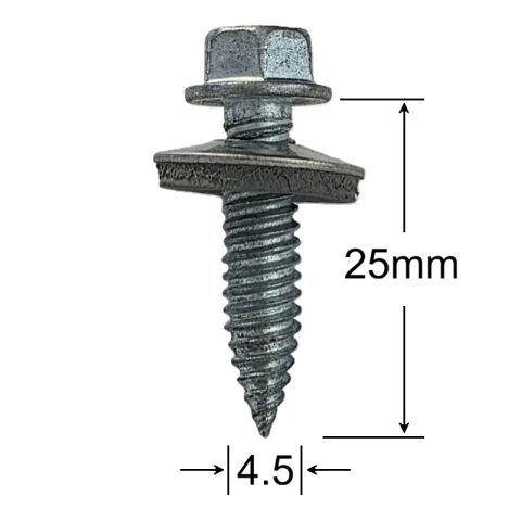 Surub Autoforant Inox 4.5x25mm Bimetal Cap Hexagonal cu Saiba EPDM - 100 buc/cutie