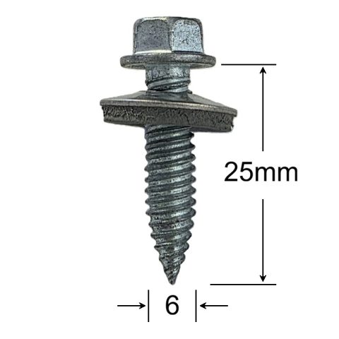 Surub Autoforant Inox 6x25mm Bimetal Cap Hexagonal cu Saiba EPDM - 100 buc/cutie