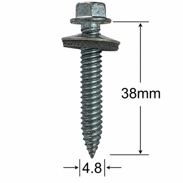Surub Autoforant Inox 6x38mm Bimetal Cap Hexagonal cu Saiba EPDM - 100 buc/cutie