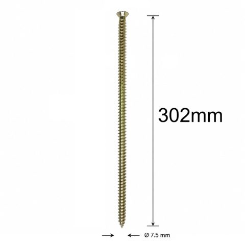 Surub Montaj Ferestre 7.5x302mm TX30 Zincat Galben - 25buc/cutie