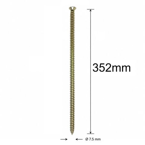 Surub Montaj Ferestre 7.5x352mm TX30 Zincat Galben - 25buc/cutie