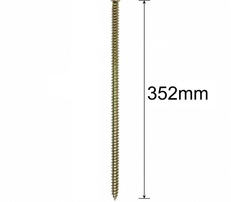 Surub Montaj Ferestre 7.5x352mm TX30 Zincat Galben - 25buc/cutie