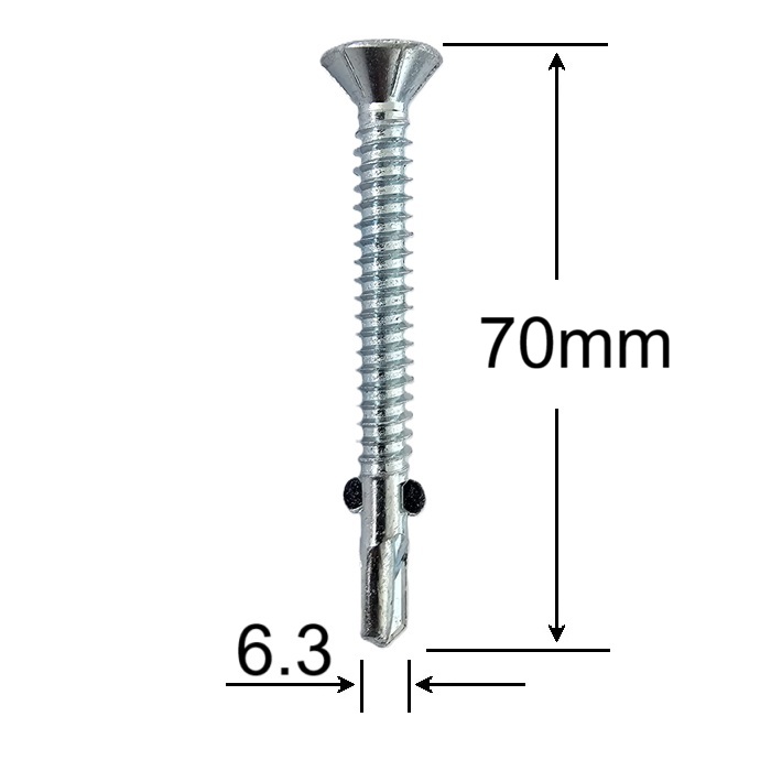 Surub Autoforant Cu Aripi 6.3x70mm - 100buc/cutie